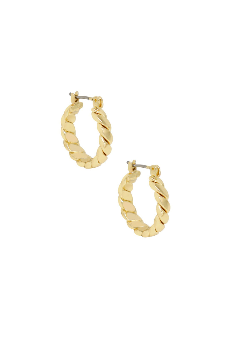 Textured Mini Hoops in Gold