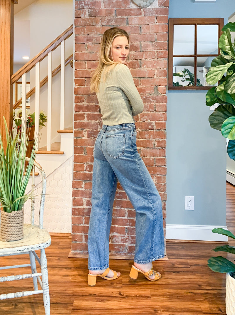 "Classic Dad Jean" by Hidden Jean // High Rise Relaxed Wide Leg Medium Wash