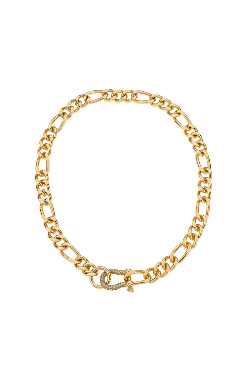 Cuffed Love 18k Gold Plated Chain Link Necklace