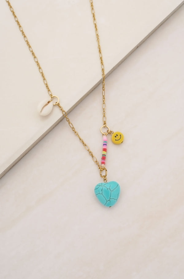 Only Good Vibes 18k Gold Plated Charm Necklace // Ettika