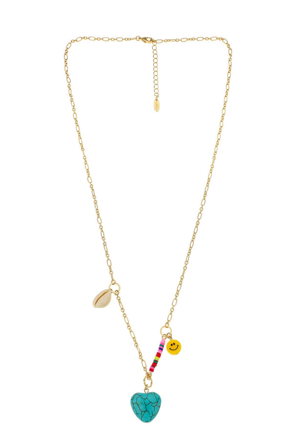Only Good Vibes 18k Gold Plated Charm Necklace // Ettika