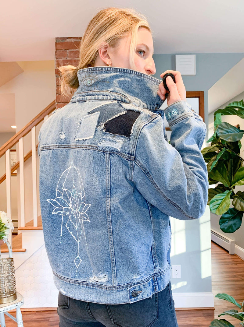 Haylez x Olive French One Of A Kind Customized Jean Jacket : "Wanderlust"