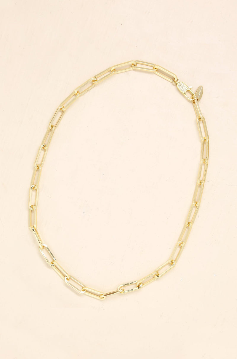 Interlinked 18k Gold Plated Chain Necklace