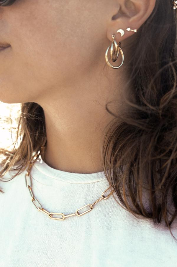 Silver & Gold Interlinked Circle Necklace | Lila Clare Jewelry