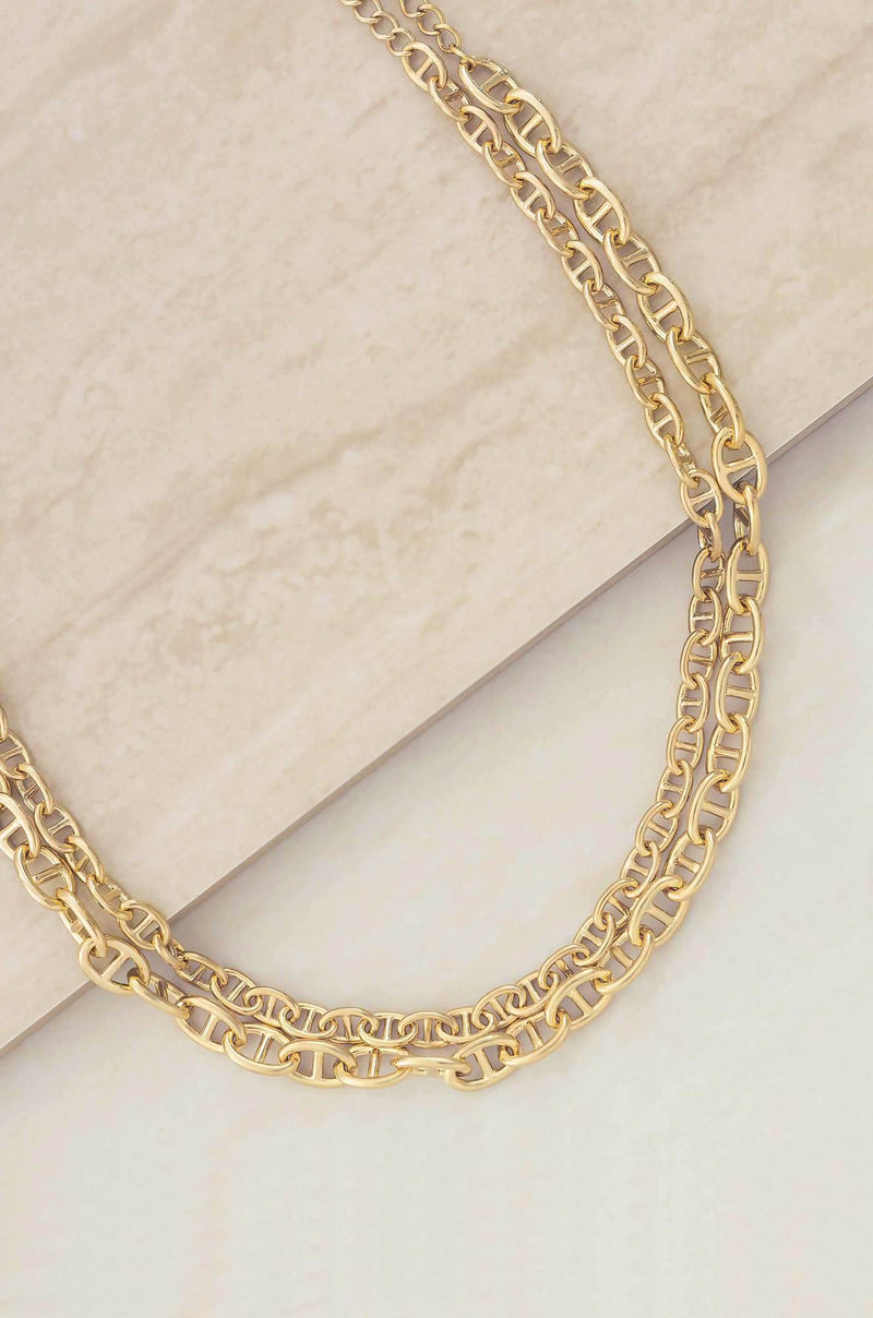 "Modern Chains Layered" Gold Necklace
